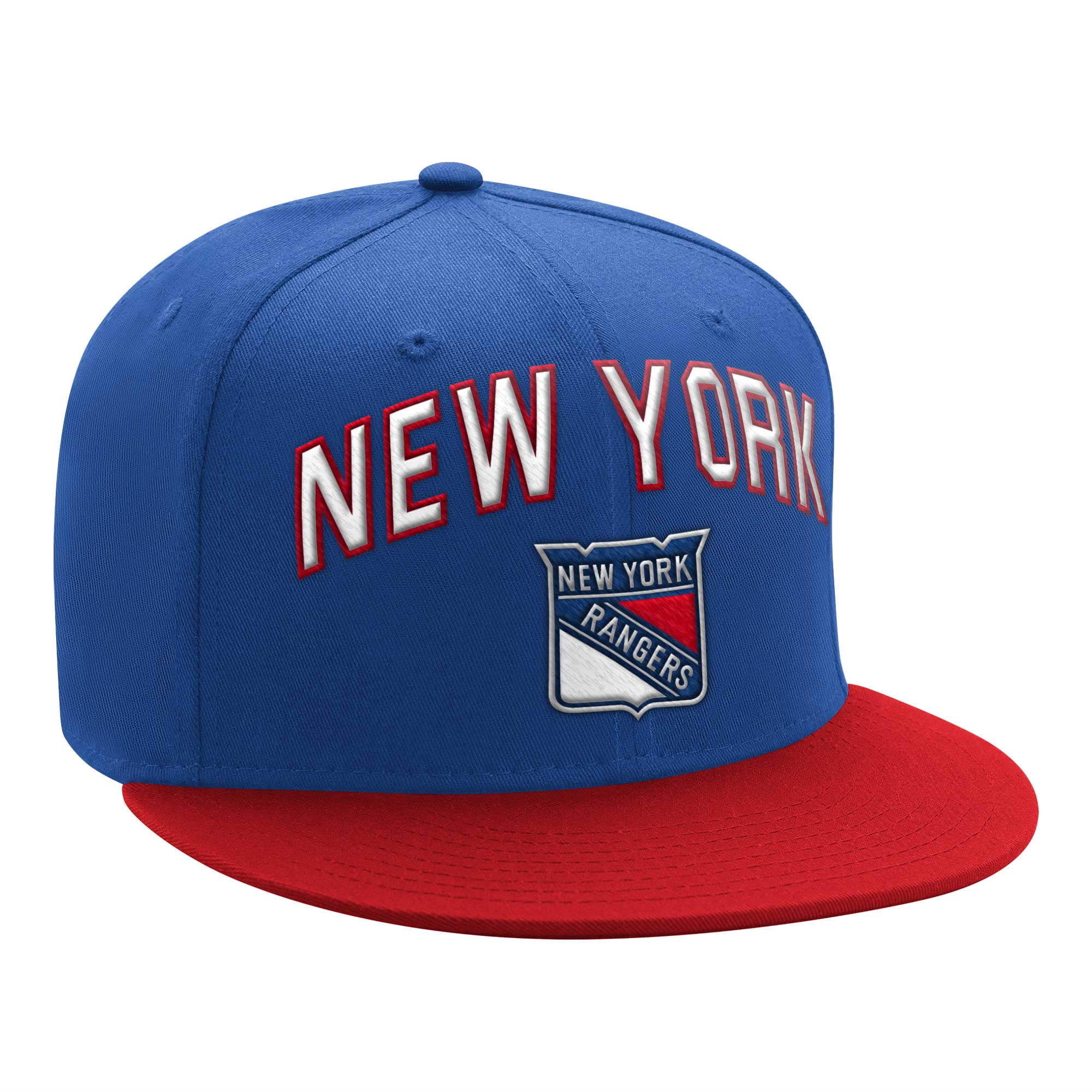 Men's Starter Blue/Red New York Rangers Arch Logo Two-Tone Snapback Hat ...