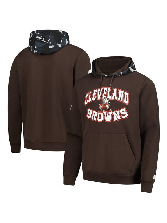Men's Starter Brown Cleveland Browns Thursday Night Gridiron Vintage Logo Pullover Hoodie