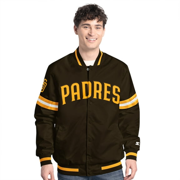Men's-Starter  Brown San Diego Padres Scout Full-Snap Varsity Jacket