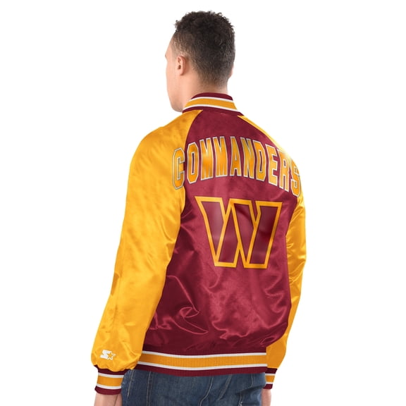 Men's Starter  Burgundy/Gold Washington Commanders Inductee Raglan Full-Snap Varsity Jacket