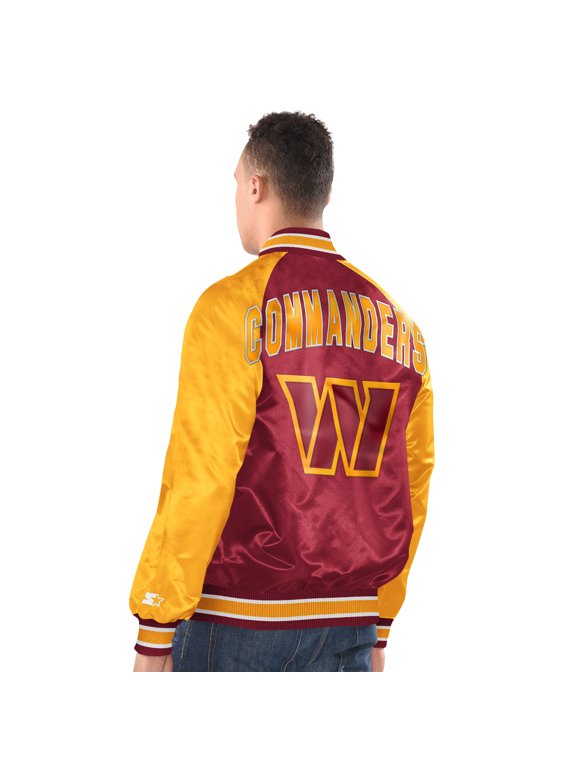 Men's Starter Burgundy/Gold Washington Commanders Inductee Raglan Full-Snap Varsity Jacket