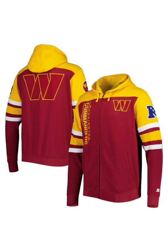 Men's Starter Burgundy Washington Commanders Extreme Full-Zip Hoodie Jacket
