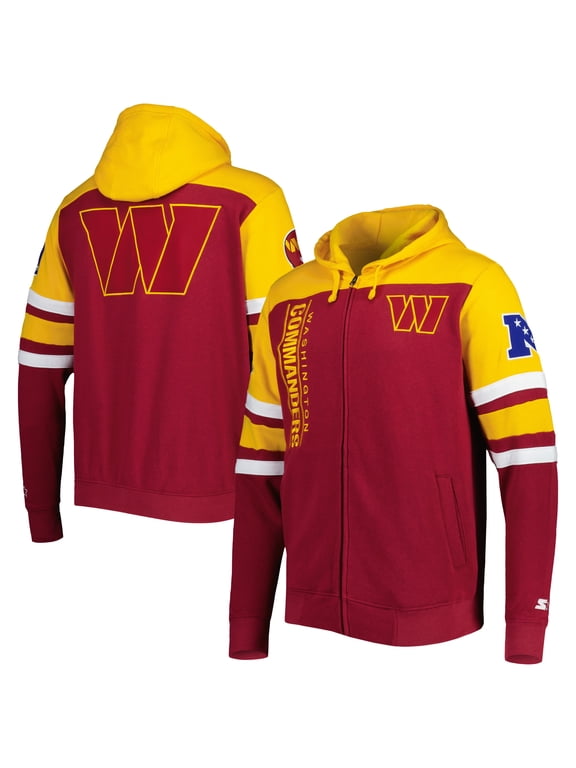 Men's Starter Burgundy Washington Commanders Extreme Full-Zip Hoodie Jacket