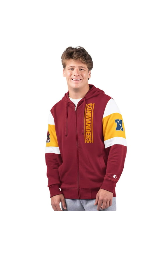 Men's Starter Burgundy Washington Commanders Extreme Full-Zip Hoodie