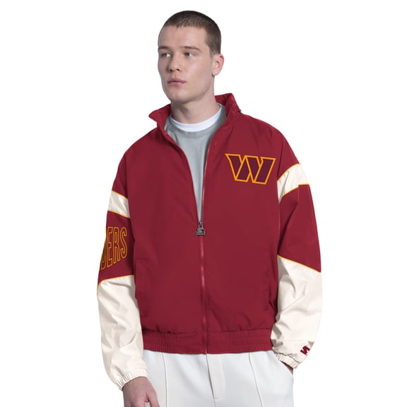 Men's Starter Burgundy Washington Commanders The Gust Full-Zip Hooded Jacket