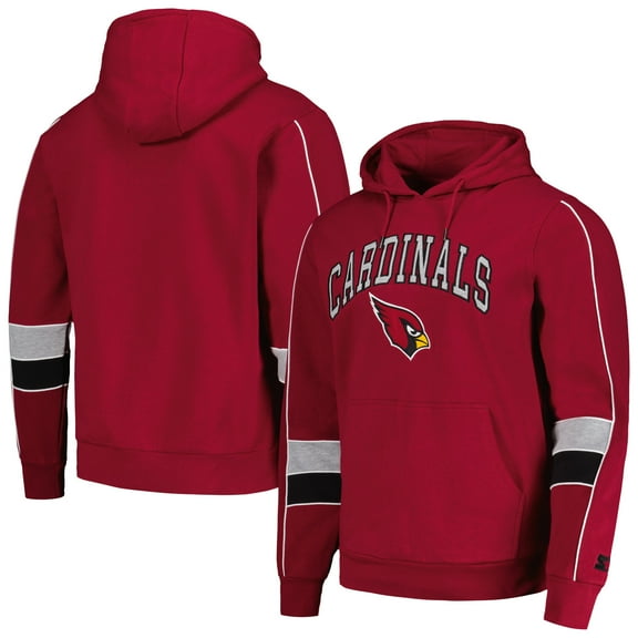 Men's Starter Cardinal Arizona Cardinals Captain Pullover Hoodie