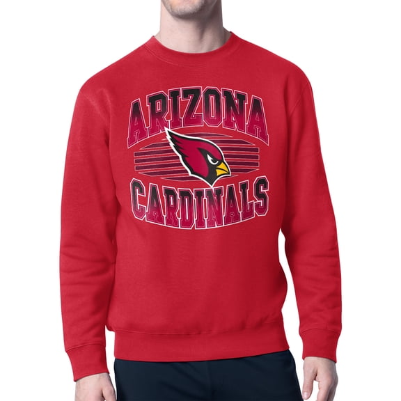 Men's Starter Cardinal Arizona Cardinals Team Grit Graphic Fleece Pullover Sweatshirt