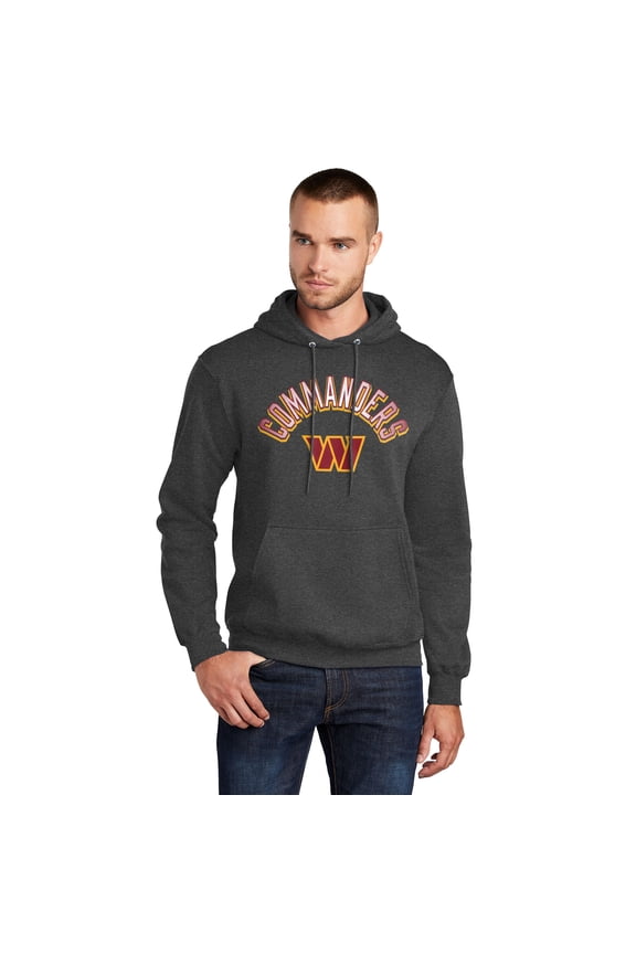Men's Starter  Charcoal Washington Commanders Arch Over Logo Pullover Hoodie