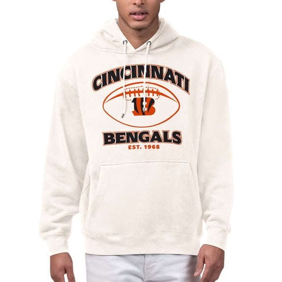 Men's Starter Cream Cincinnati Bengals Kickoff Fleece Hoodie