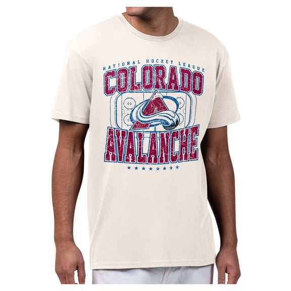 Men's Starter Cream Colorado Avalanche Distressed Rink T-Shirt