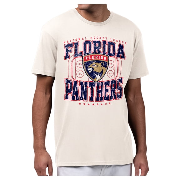Men's Starter Cream Florida Panthers Distressed Rink T-Shirt