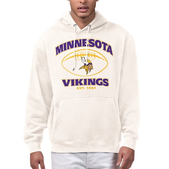 Men's Starter Cream Minnesota Vikings Kickoff Fleece Hoodie