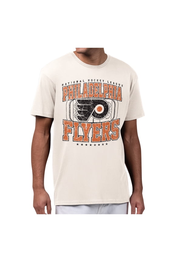 Men's Starter Cream Philadelphia Flyers Distressed Rink T-Shirt