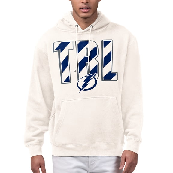Men's Starter Cream Tampa Bay Lightning City Abbreviation Fleece Hoodie