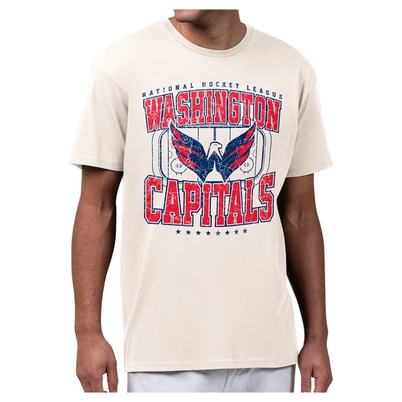 Men's Starter Cream Washington Capitals Distressed Rink T-Shirt