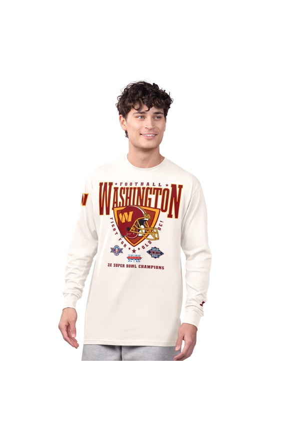 Men's Starter Cream Washington Commanders Champions Long Sleeve T-Shirt