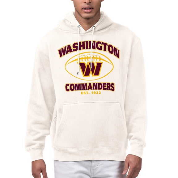 Men's Starter Cream Washington Commanders Kickoff Fleece Hoodie