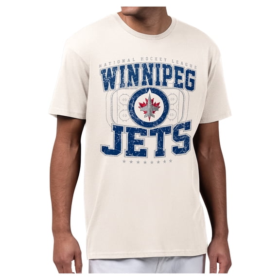 Men's Starter Cream Winnipeg Jets Distressed Rink T-Shirt