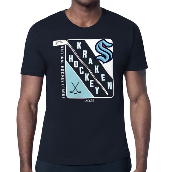 Men's Starter Deep Sea Blue Seattle Kraken Shield Graphic T-Shirt