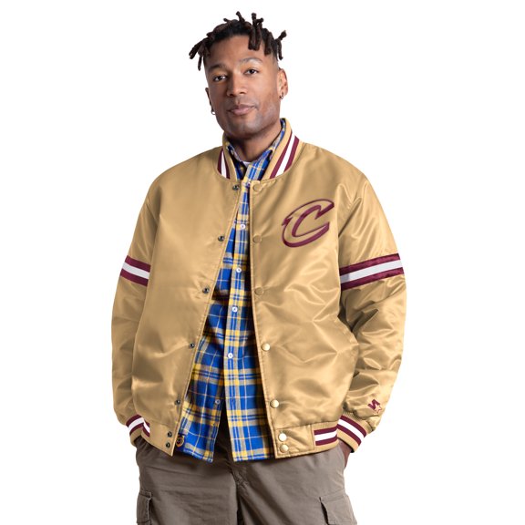 Men's Starter Gold Cleveland Cavaliers Courtside II Varsity Full Snap Jacket