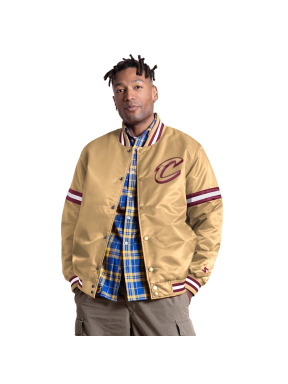 Men's Starter Gold Cleveland Cavaliers Courtside II Varsity Full Snap Jacket