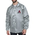 thumbnail image 1 of Men's Starter  Gray Arizona Diamondbacks Retro Logo Raglan Coaches Full-Snap Jacket, 1 of 2