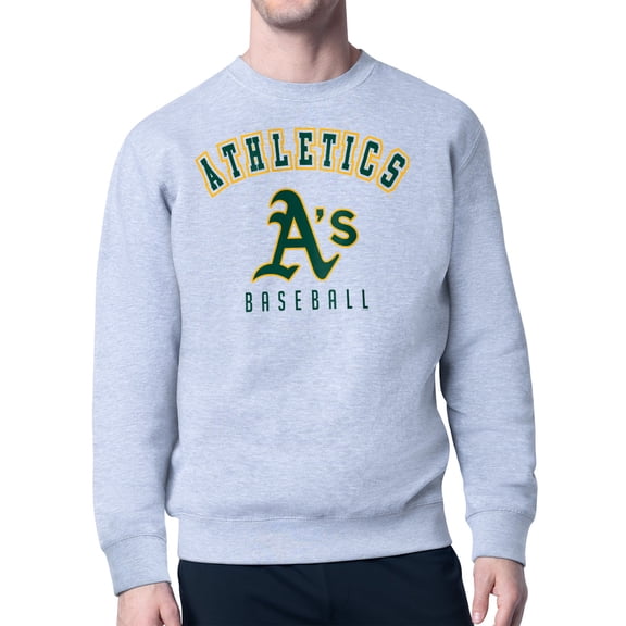 Men's Starter Gray Athletics Team Logo Fleece Pullover Sweatshirt