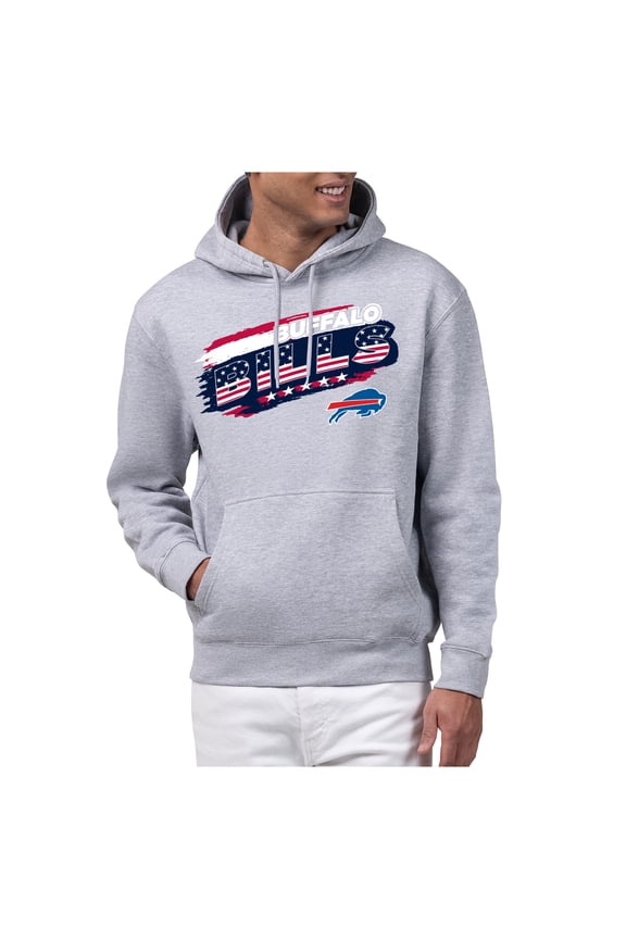 Men's Starter Gray Buffalo Bills Patriotic Paint Hoodie