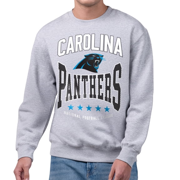 Men's Starter Gray Carolina Panthers Center Squeeze Tri-Blend Sweatshirt