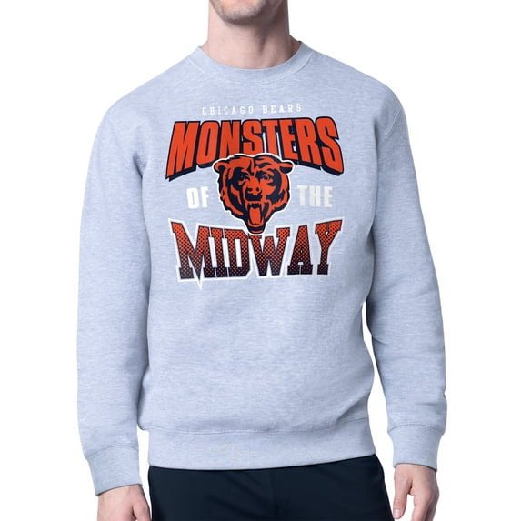 Men's Starter Gray Chicago Bears Comic Style Sweatshirt