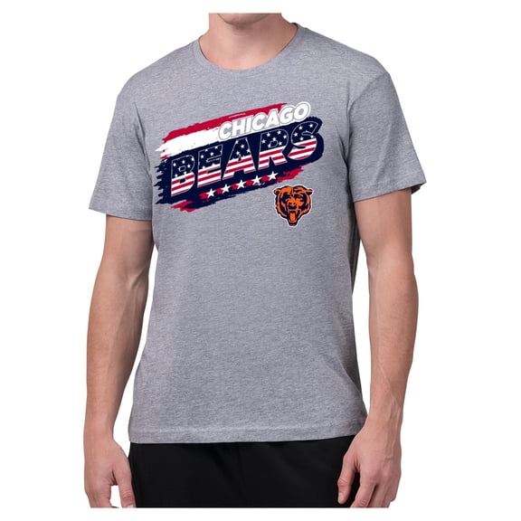 Men's Starter Gray Chicago Bears Patriotic Paint T-Shirt