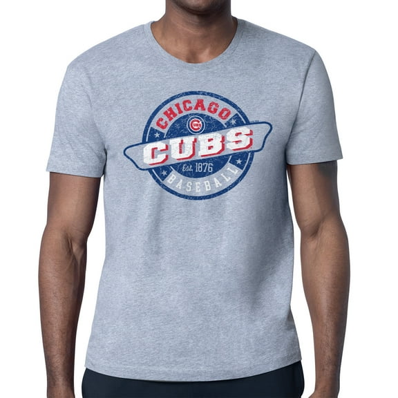Men's Starter Gray Chicago Cubs Route 66 Team Logo T-Shirt