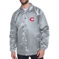 thumbnail image 1 of Men's Starter  Gray Cincinnati Reds Retro Logo Raglan Coaches Full-Snap Jacket, 1 of 2