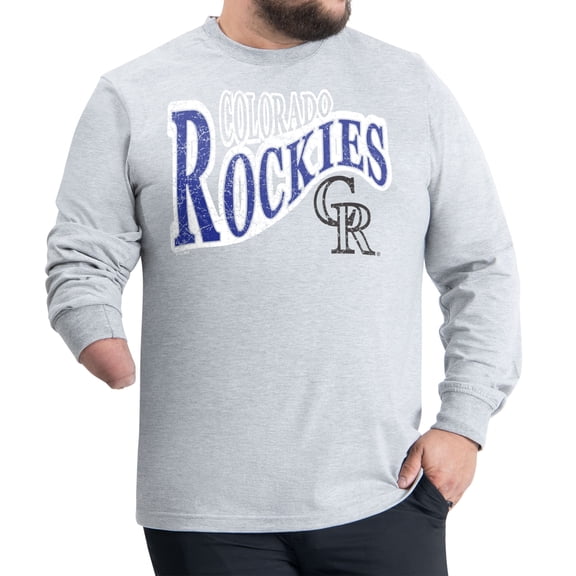 Men's G-III Sports by Carl Banks  Gray Colorado Rockies Adaptive Twisted Team Long Sleeve T-Shirt