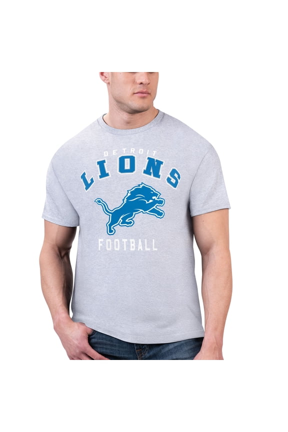 Men's Starter Gray Detroit Lions Logo Graphic T-Shirt