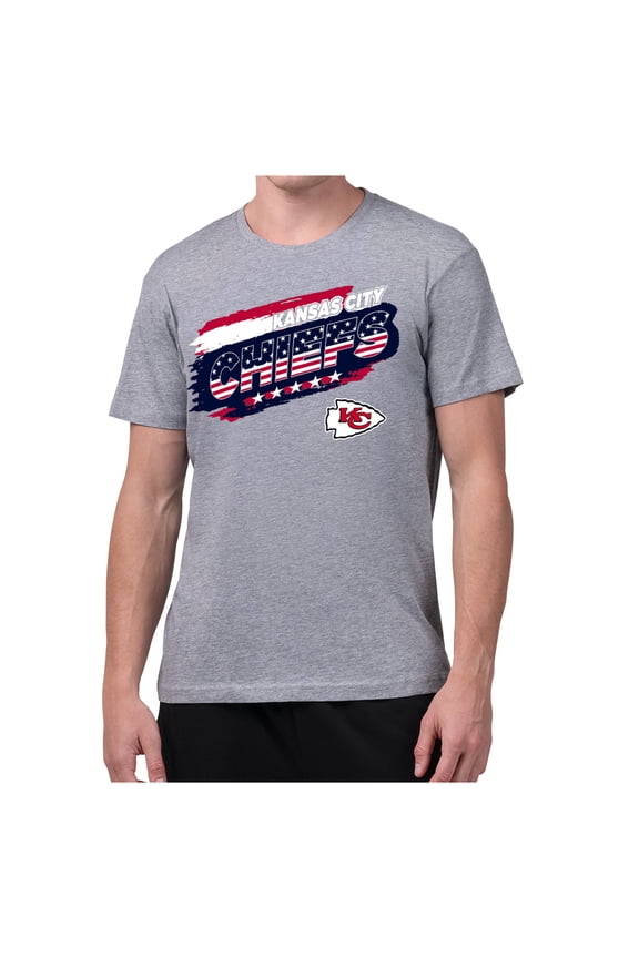 Men's Starter Gray Kansas City Chiefs Patriotic Paint T-Shirt