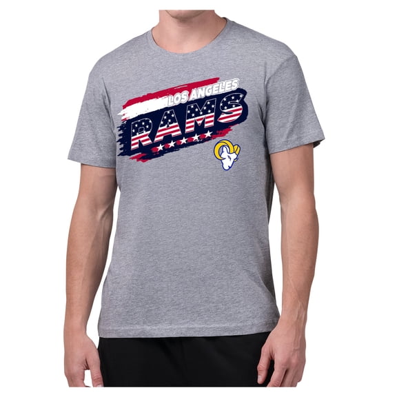 Men's Starter Gray Los Angeles Rams Patriotic Paint T-Shirt
