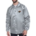 thumbnail image 1 of Men's Starter  Gray Minnesota Wild Retro Logo Raglan Coaches Full-Snap Jacket, 1 of 2