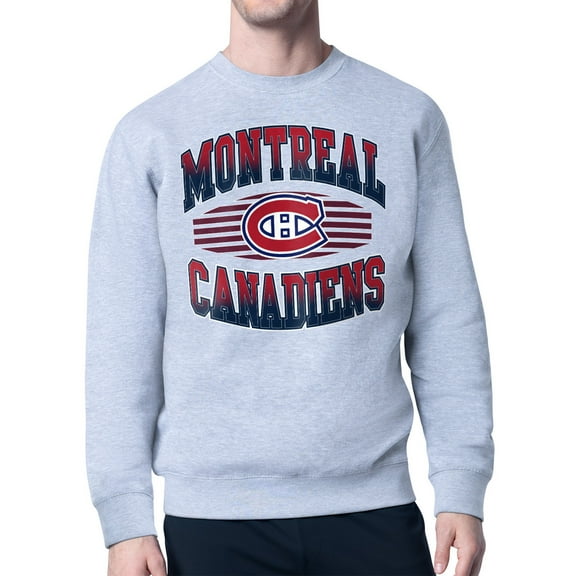 Men's Starter Gray Montreal Canadiens Team Grit Graphic Fleece Pullover Sweatshirt