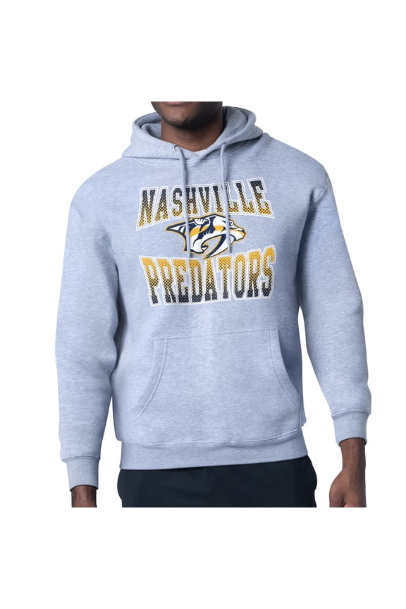 Men's Starter Gray Nashville Predators Comic Style Team Graphic Hoodie