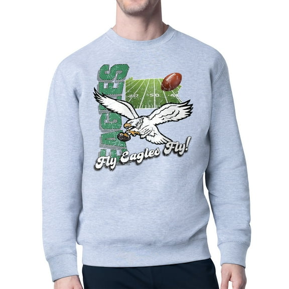 Men's-Starter  Gray Philadelphia Eagles Distressed Retro State Field Fleece Pullover Sweatshirt