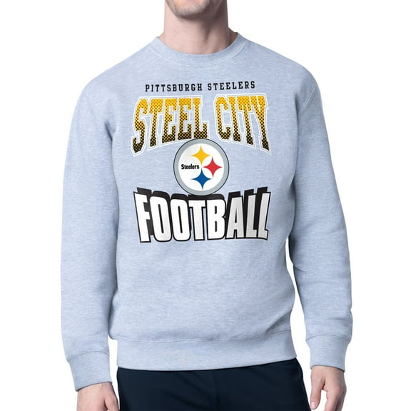 Men's Starter  Gray Pittsburgh Steelers Comic Style Sweatshirt