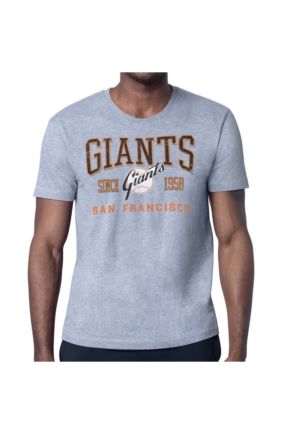 Men's-Starter Gray San Francisco Giants Distressed Logo T-Shirt