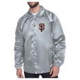 thumbnail image 1 of Men's Starter  Gray San Francisco Giants Shield Logo Raglan Coaches Full-Snap Jacket, 1 of 2