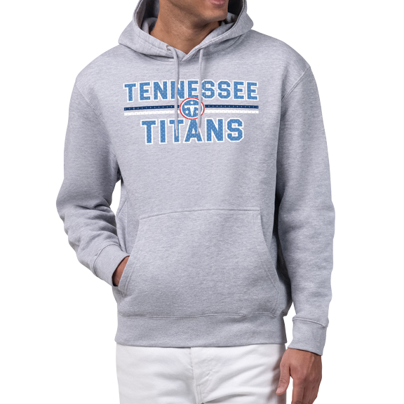Men's Starter Gray Tennessee Titans Mesh Graphic Fleece Hoodie