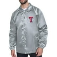 thumbnail image 1 of Men's Starter  Gray Texas Rangers Retro Logo Raglan Coaches Full-Snap Jacket, 1 of 2