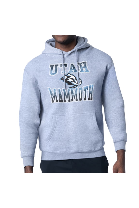Men's Starter Gray Utah Mammoth Comic Style Team Graphic Hoodie