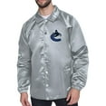 thumbnail image 1 of Men's Starter  Gray Vancouver Canucks Printed Logo Coaches Full-Snap Jacket, 1 of 2