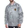 thumbnail image 1 of Men's Starter  Gray Vegas Golden Knights Retro Logo Raglan Coaches Full-Snap Jacket, 1 of 2