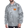 thumbnail image 1 of Men's Starter  Gray Washington Commanders Printed Logo Raglan Coaches Full-Snap Jacket, 1 of 2
